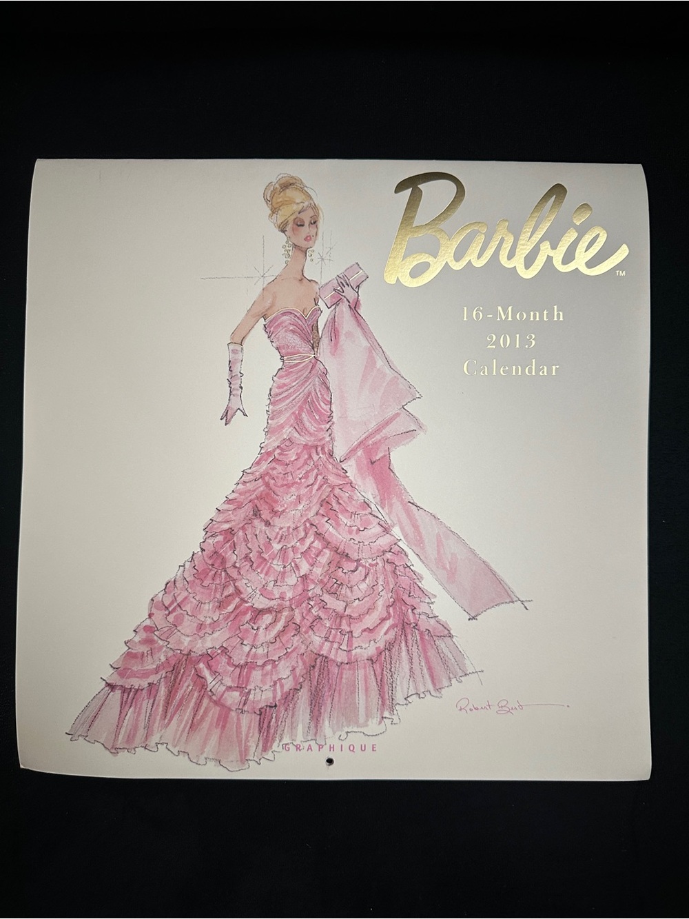 2013 Barbie Calendar Robert Best Fashion Model Collection Art Great Condition